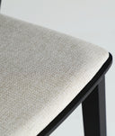 Chaise Borken bois coloris noir et tapissé gris