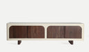 Meuble de TV Glaris en bois d’acacia blanc et marron