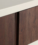 Meuble de TV Glaris en bois d’acacia blanc et marron