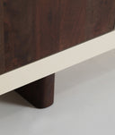 Meuble de TV Glaris en bois d’acacia blanc et marron