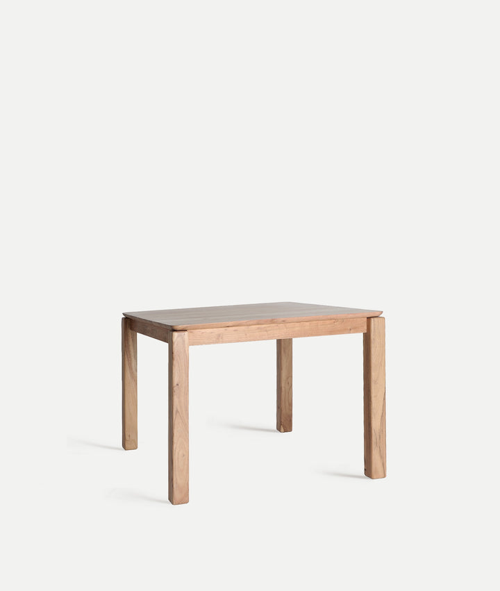 Breil square dining table in natural acacia wood