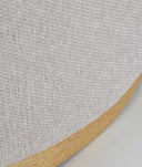 Repose-pieds RUREY rond en tissu avec socle en bois massif