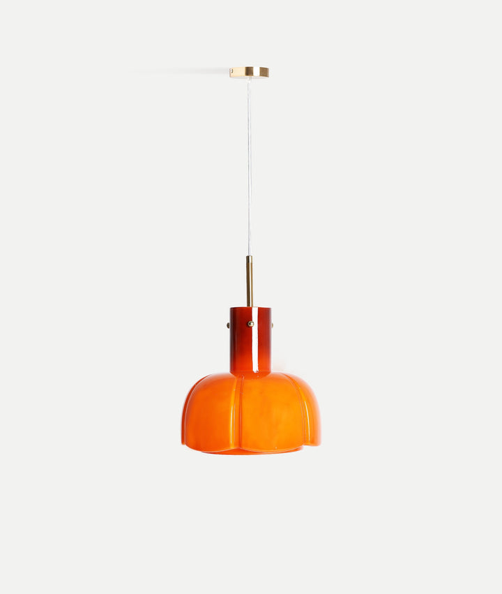 ADARA orange crystal ceiling lamp, light with identity and elegant contrast