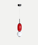 Candeeiro de teto LARISA, escultura luminosa em vermelho e branco