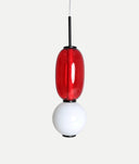 Candeeiro de teto LARISA, escultura luminosa em vermelho e branco