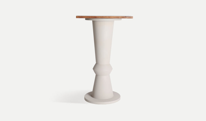 KILHE Bartafel in beige ijzer en mangohout