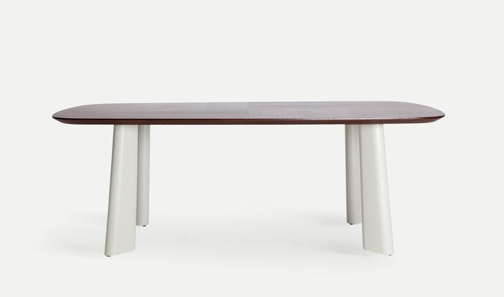 VOLTA DINING TABLE in MDF, oak and iron