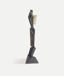 Figura decorativa VERTEX em resina preta com detalhes dourados