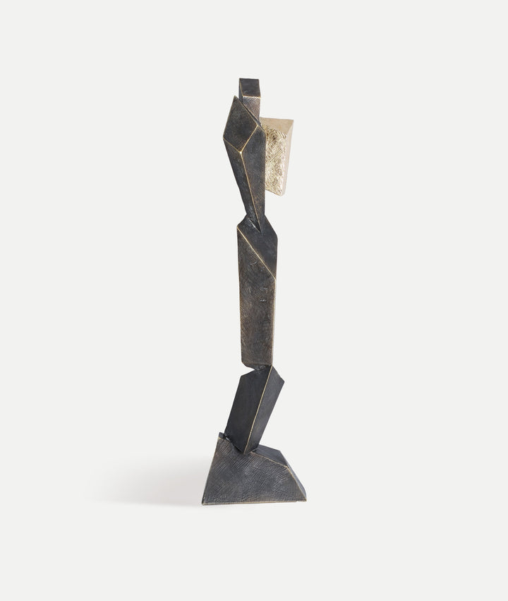 Figurine décorative VERTEX en résine noire à détails dorés