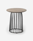 Mesa auxiliar de roble madera y patas de metal, foto de producto