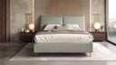 Cama tapizada con cabecero almohadillado y base rígida de 6 cm – ambiente