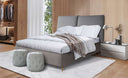 Cama tapizada con cabecero almohadillado y base rígida de 6 cm – otra vista de ambiente