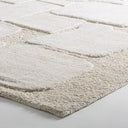 Alfombra de lana y algodón en color beige 350 x 240 cm – detalle
