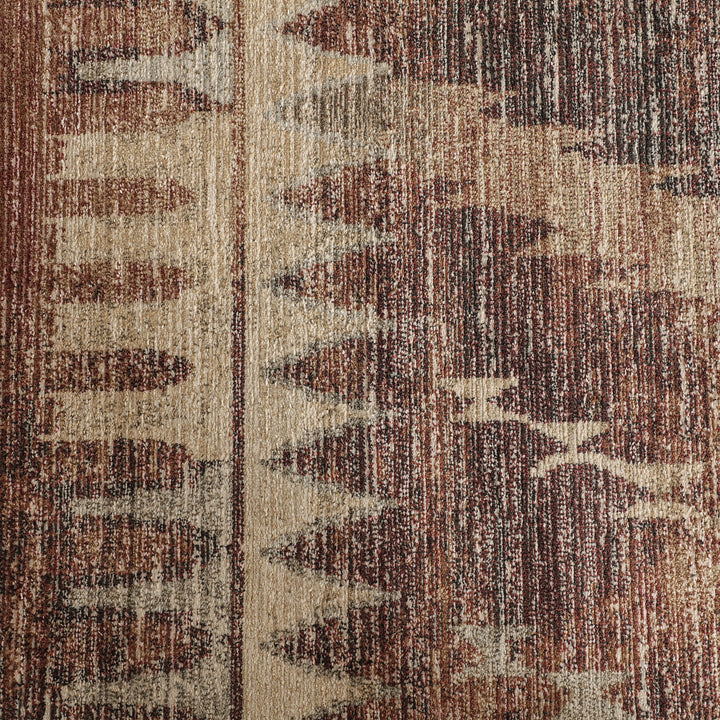 Alfombra de viscosa y poliéster en tonos marrones 300 x 200 cm – detalle