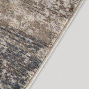 Alfombra de viscosa y poliéster en tonos marrones de estilo colonial 340 x 240 cm – detalle