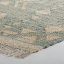 Alfombra de yute y algodón en color azul – detalle