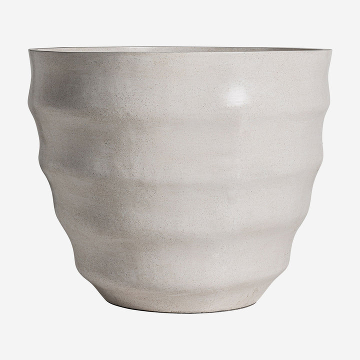 Ánfora decorativa de terrazo en color blanco