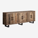 Aparador de estilo colonial – Marrón envejecido / 254 x 46 x 92 cm / Madera recuperada y hierro