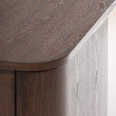 Aparador de madera contrachapada y chapa de olmo en color marrón – detalle