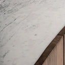 Aparador de madera de mango y mármol en tonos marrones – detalle