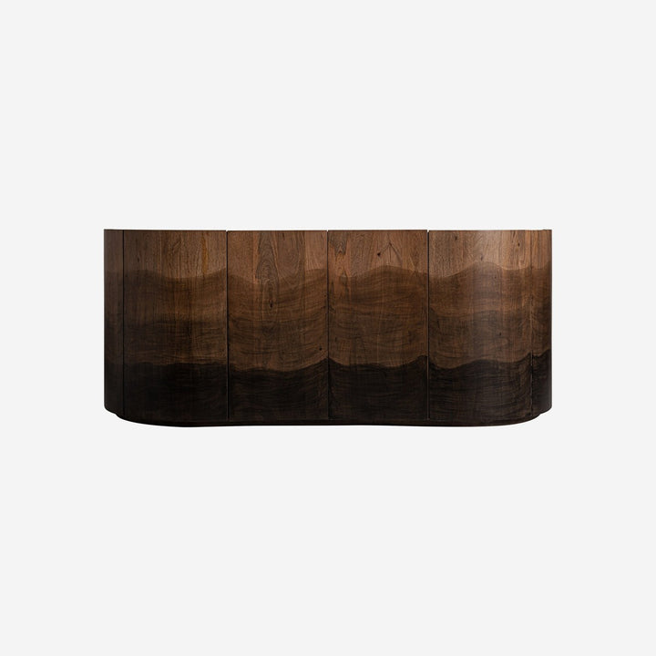 Aparador de madera de mango y mármol en tonos marrones