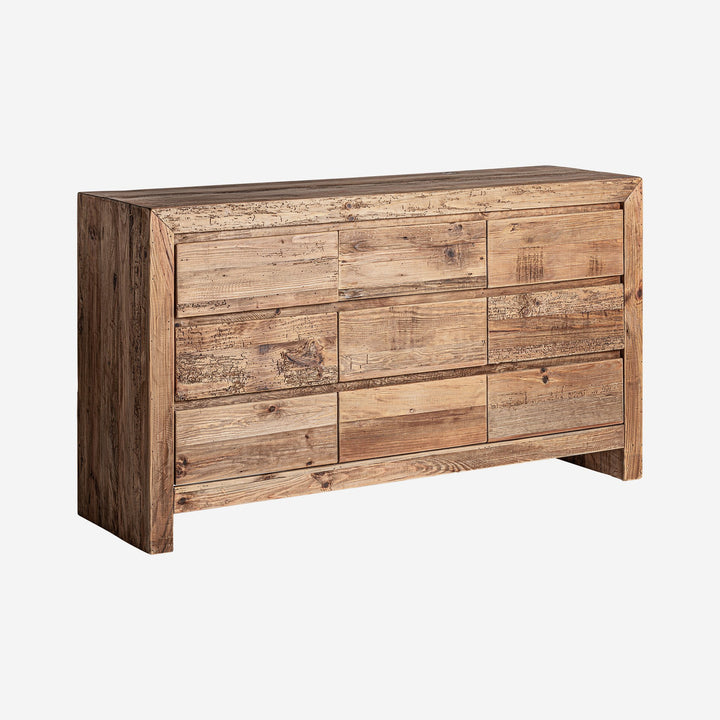 Aparador de madera de pino reciclado en color marrón envejecido