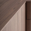 Aparador de MDF y chapa de nogal en color marrón – detalle