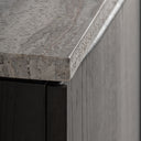 Aparador de travertino y madera de fresno en color gris veteado mate – detalle