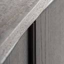 Aparador de travertino y madera de fresno en color gris veteado mate – detalle