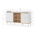 Aparador de laminado blanco y patas de madera, 150 cm, foto de producto (5)