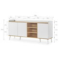 Aparador de laminado blanco y patas de madera, 180 cm, foto de producto (5)