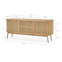 Aparador de madera maciza natural, 175 cm, foto de producto (4)