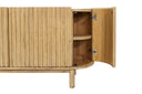 Aparador de madera maciza natural, 200 cm en ambiente decorado
