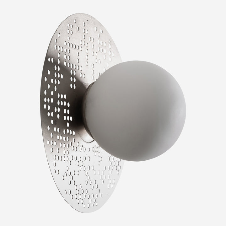 Aplique de pared de acero en color plata 30 x 10 cm