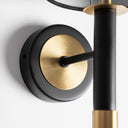 Aplique de pared de acero y poliéster en color negro – detalle