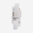 Aplique de pared de alabastro y hierro en color blanco