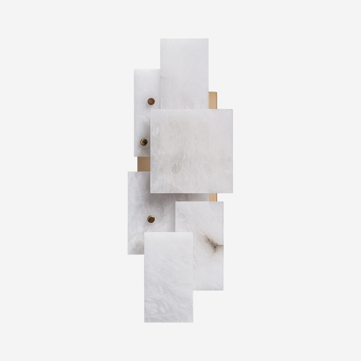 Aplique de pared de alabastro y hierro en color blanco