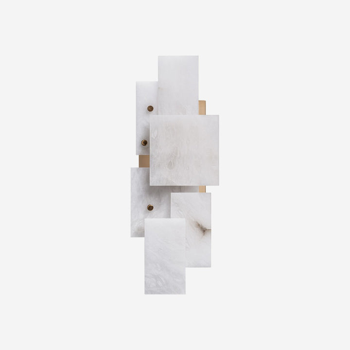 Aplique de pared de alabastro y hierro en color blanco