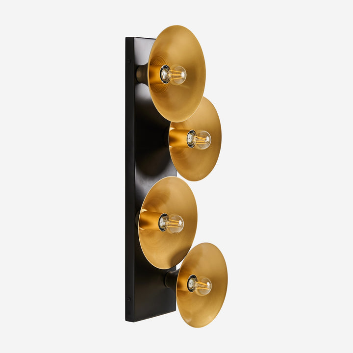 Aplique de pared de hierro en color dorado 30 x 12 x 68 cm