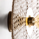 Aplique de pared de hierro y ratán en color marrón – detalle