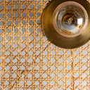 Aplique de pared de hierro y ratán en color marrón – detalle