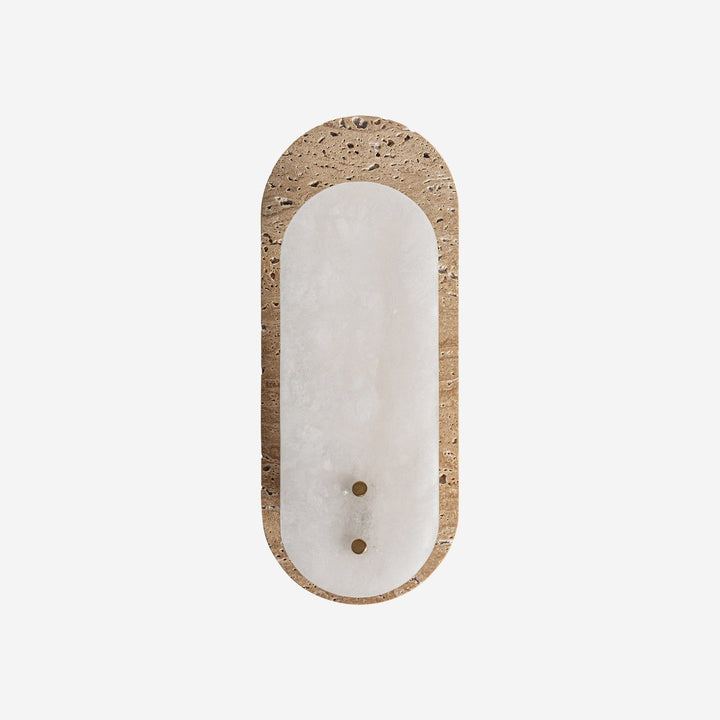 Aplique de pared de mármol y alabastro en color blanco
