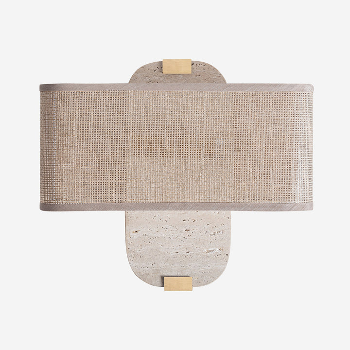 Aplique de pared de mármol y hierro en color beige