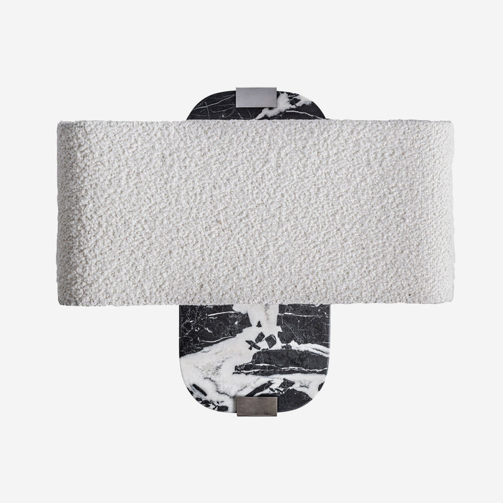 Aplique de pared de mármol y hierro en color negro