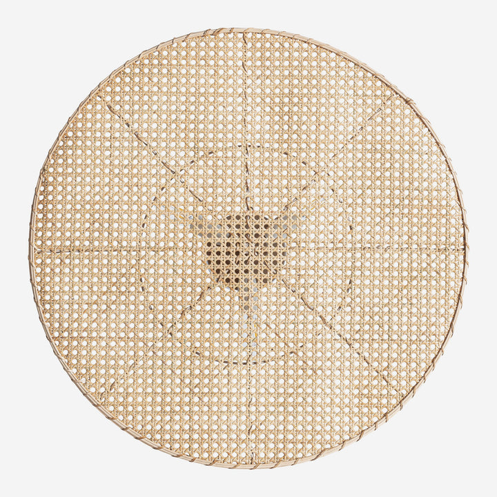 Aplique de pared de ratán y hierro en color beige
