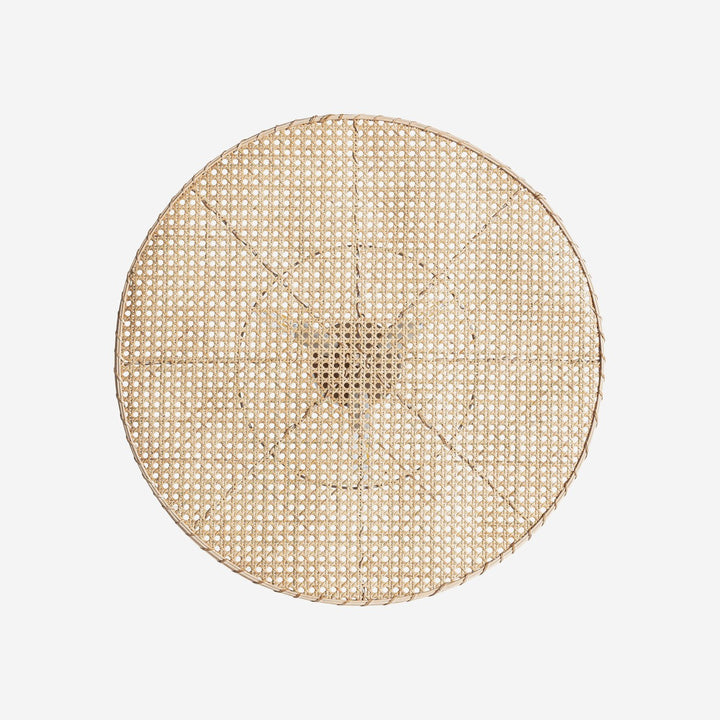 Aplique de pared de ratán y hierro en color beige