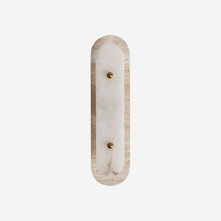 Aplique de pared de travertino y alabastro en color beige