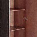 Armario de madera contrachapada y chapa de olmo en color marrón – detalle