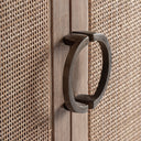 Armario de madera de mango y mimbre en color marrón – detalle
