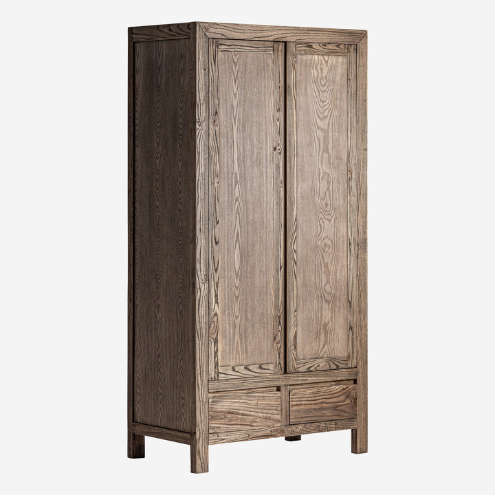 Armario de madera de olmo en color marrón 100 x 55 x 200 cm